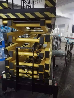 Manual Pull Handle Mobile Boom Lift Hydraulic Scissor Lifter With Full Handrail