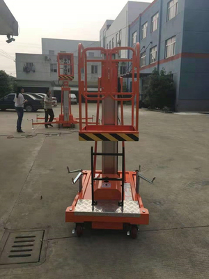 AC220V 50HZ Voltage Electric Hydraulic Mast Aluminum Alloy Mobile Aerial Platform