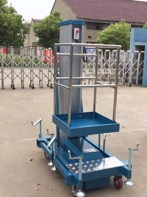 AC220V 50HZ Voltage Electric Hydraulic Mast Aluminum Alloy Mobile Aerial Platform