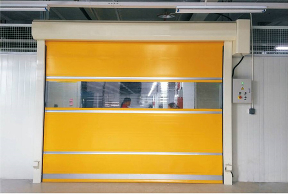 Интерьер ткани Pvc рамки промышленной быстрой высокоскоростной двери нержавеющий установленный для разделения склада